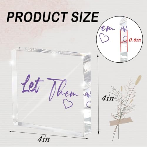 Let Them - Purple 4 Inch Acrylic Desktop Sign, Office and Cubicle Decor for Women, Desk Accessory, Inspirational Quote Gift for Friends, Home Office Decor - Image 2