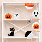 Halloween Decorations for Indoor Home 3 Pcs, Cute Wooden Pumpkin Ghost Black Cat Decor for Tabletop Tiered Tray, Halloween Centerpiece Sign for Desk Fireplace Office Shelf Farmhouse Rest Bathroom Dorm - Image 4