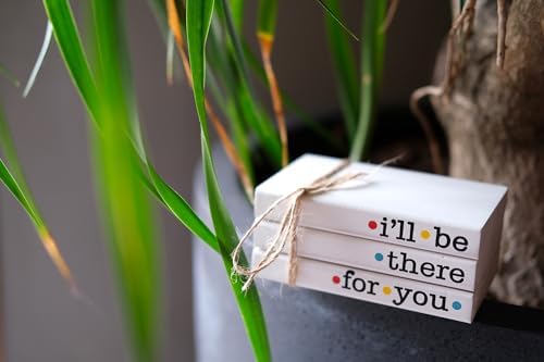 Friends TV Show Signs for Table Shelf decor, Mini Decorative Wooden Book Stack for Tiered Tray Accent, Friendship Gifts - I'll Be There For You Sign - Image 5