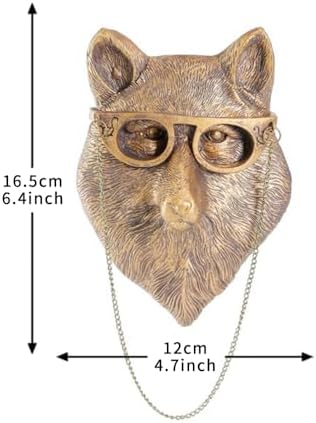 Joogour Head Wall Mount Decor,Resin Animal Sculptures，Art Deco Wall Hanging Decoration for Living Room Bedroom Officeroom Gift (Fox) - Image 2