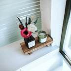 Wood Riser for Decor, 8.66X3.54in Wood Pedestal Stand, Small Wooden Riser for Bathroom for Kitchen Counter - Image 3