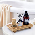 Wooden Pedestal Stand for Bathroom Tray Kitchen Counter Decor Soap Dish - Image 7