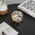 Small Gold Knot Decor, Chain Link Decor, Coffee Table Decor, Book Shelf Decor, Entry Table Decor, Aesthetic Minimalist Decorative Objects for Modern Home Living Room, Desk Decor for Office (Golden) - Image 7