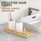 Bathroom Tray for Counter Top Organizer, Oak Wood Vanity Tray - Image 3