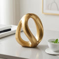 Gold Geometric Knot Decor-Abstract Resin Sculpture,Geometric Infinity Loop Decorative Tabletop Statue for Shelf, Bookshelf, Coffee Table or Console Table, Modern Home Accent Decorative Object by XIAOMAGG