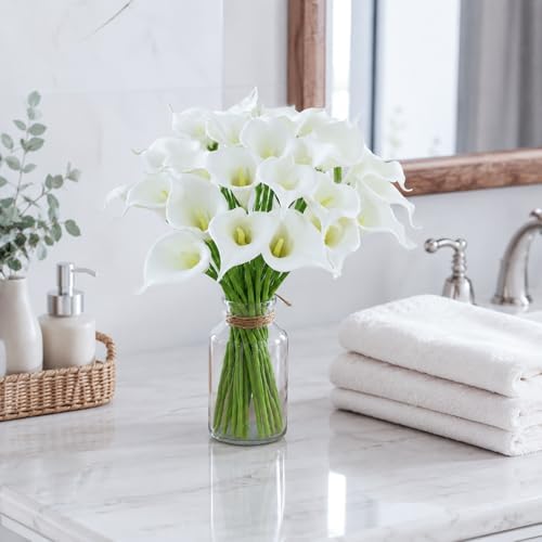 24 PCS 15" Calla Lily Artificial Flowers Bouquet Faux Flower - Image 5