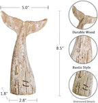 Rustic Wood Whale Tail Decor Nautical Tabletop Decor Beach Coastal Themed - Image 6