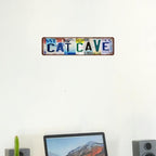 Cat Decor For Cats Lovers Funny Vintage Cat Cave Metal Tin Street Sign Room Decor Wall Art 4x16 Inch - Image 5