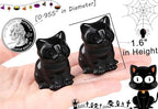 QINJIEJIE Black Obsidian Cat Decor Statue Figurine Healing Crystals Gift - Image 3