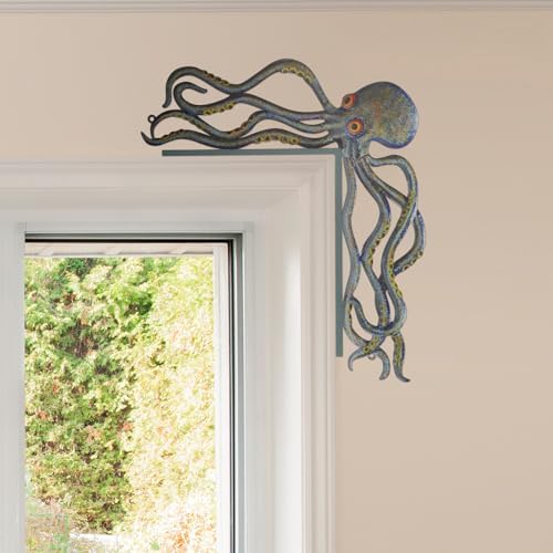 FairySandy Metal Octopus Door Topper Decor Ocean Door Frame, Vintage Color - Image 4