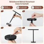Hand Towel Holder Stand, Freestanding Bathroom Towel Rack, Black - Image 5
