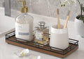 Wooden Decorative Tray, Oak 11.2" L Coffee Table Tray for Kitchen Countertop Soap Sponge Holder Candle Nightstand Table Centerpieces for Dining Room Decor Walnut by Focusonit