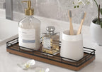 Wooden Decorative Tray, Oak 11.2" L Coffee Table Tray for Kitchen Countertop Soap Sponge Holder Candle Nightstand Table Centerpieces for Dining Room Decor Walnut by Focusonit