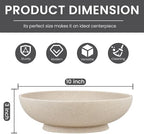 L'ARL GMVOI Large Decorative Bowl,Modern Fruit Bowl for Kitchen Counter,Handicraft Decorative Bowls for Home Decor,Stylish Key Bowl for Entry Table - Artificial Stone Beige - Image 4