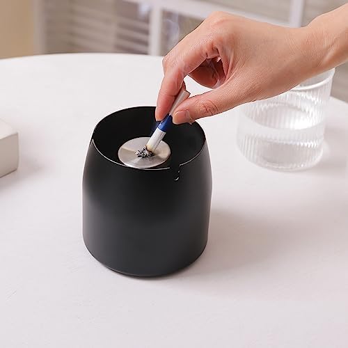 Extra Large Ashtray with Lid for Cigarette, Stainless Steel Smokeless Odorless Windproof Ash tray for Home Office Tabletop Outside Patio Outdoor Balcony(4.72''x3.93''x4.33'') - Image 5