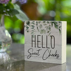 Rustic Bathroom Decor Farmhouse Hello Sweet Cheeks Wooden Sign, Toilet Rules Decoration for Farmhouse Apartment Shelves Toilet Restroom Home Tabletop Desk, Modern Toilet Shelves Accessory (Eucalyptus1) - Image 4