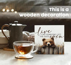Rustic Bear Sign - Live Like Someone Left The Gate Open Wooden Box Signs, Bear Decorations For Home, Farmhouse Wood Decoration Home Decor For Desk Table Shelf 6x6 Inch Decorative Signs & Plaques - Image 2