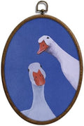 Vintage Whimsical Goose Art, Cottage Core Oval Wall Decor, Waterproof by Unknown