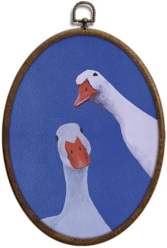 Vintage Whimsical Goose Art, Cottage Core Oval Wall Decor, Waterproof by Unknown
