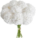 Mandy's 12pcs Artificial Pure White Ball Chrysanthemum Flowers by Mandys