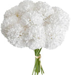 Mandy's 12pcs Artificial Pure White Ball Chrysanthemum Flowers by Mandys