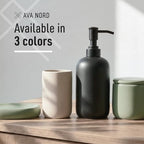 Ava Nord Modern Minimalist Ceramic Bathroom Accessories | Set of 4 | Green - Image 4