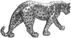 Cheetah Statue Home Decor Leopard Sculpture Resin Sitting Cheetah Figurine Desktop Table Top Ornament Decoration for Home Office-Gold Or Silver (Walking-Silver) - Image 3
