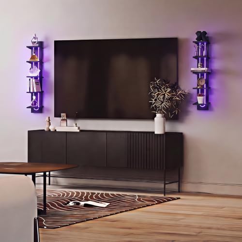 Homaterial 5-Tier Foating Shelves with Built-in LED Lights - Image 5