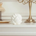 Small Ceramic Knot Decor, Chain Link Decor, Coffee Table Decor, Book Shelf Decor, Entry Table Decor, Aesthetic Minimalist Decorative Objects for Modern Home Living Room, Desk Decor for Office (White) - Image 3