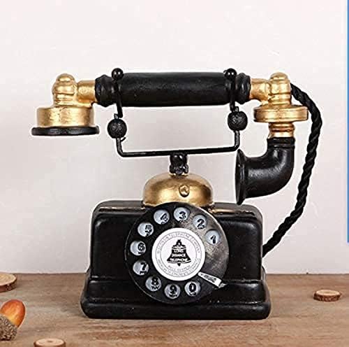 HoneyCare Retro Decorative Telephone Model, Vintage Antique Style Resin Rotary Phone Ornament for Home Office Decor, Steampunk & Victorian Style Statues, Photography Props, Housewarming Gift by HoneyCare