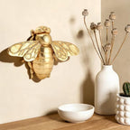 DOQXYAVM Gold Honey Bee Wall Art Decor, 3D Resin Bee Wall Sculpture, Hanging Insect Home Decoration for Living Room, Bedroom, Bathroom, Kitchen (L) - Image 6