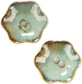 JAMEND CLXP 2PCS Ring Holder Dish, Small Key Bowl, Ceramic Trinket Tray Jewelry Dish Organizing Necklace Earrings for Mom Friend Sister, All Jewelries Are NOT Included. Crystal Green. by JAMEND+CLXP