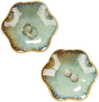 JAMEND CLXP 2PCS Ring Holder Dish, Small Key Bowl, Ceramic Trinket Tray Jewelry Dish Organizing Necklace Earrings for Mom Friend Sister, All Jewelries Are NOT Included. Crystal Green. by JAMEND+CLXP