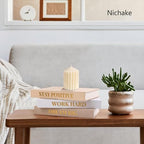 Set of 3 Linen Covered Decorative Books for Home Office Decor - Image 5
