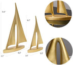 Modern Sculptures Home Decor, Gold Sailboat Decor Ornament, Boat Decorations Statue Decor, Art Sculptures and Statues, Sailboat Gifts Home Office Bathroom Shelf Decor Nautical Decor (2 Pack) - Image 5