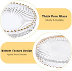 Set of 5 Modern Clear Coaster-Glass Coasters for Drinks,Clear with Gold Rim - Image 5