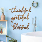 3 Pieces Thankful Grateful Blessed Letter Sign Metal Wall Decor - Image 3