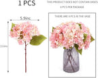 Kimura's Cabin 6pcs Fake Hydrangeas Flowers Artificial Silk Hydrangea,Pink - Image 2
