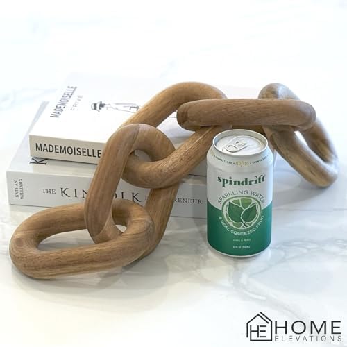 21" Natural Wood Chain Link Decor, Decorative Coffee Table Accent - Image 4