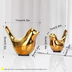 Small Animal Statues, Gold Bird Figurines Home Decor, Modern Home Decorative, Ceramic Decor for Office Desktop, Bookshelf, Bedroom, Living Room, Cabinets (Gold 2 Pcs) - Image 5
