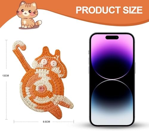 3 Pack Drink Coaster, Woven Creative Coasters for Cat Lovers, Gag Gifts Cat Coffee Coaster for Desk Accessories Home Decor Tabletop Protection, Grey - Image 3