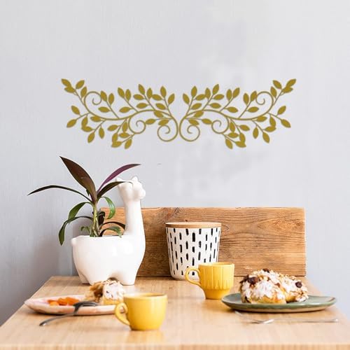 ESTART 2 Pcs Metal Tree Leaf Wall Art Vine Branch Decor, Gold - Image 3