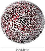 Decorative Glass Mosaic Sphere Balls, 3 Inch Diameter, Set of 5, Table Centerpiece (Red) - Image 6