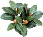 Artificial Magnolia Leaves Plant, Fake Branches 18.5 Inch 3D Plastic Leaf Greenery Bushes Faux Simulation Shrubs Stems Twigs for Home Garden Decor Vase Office Wedding Party DIY Decoration Green 2 Pack by CATTREE