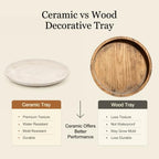 Ceramic Decorative Table Tray Round Trays Home Decor Farmhouse (12" Rustic) - Image 4