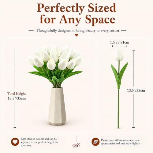 Mandy's 20pcs Artificial Pure White Tulips - Image 3