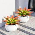 Artificial Agave Faux Agave 14.2In Fake Greenery Outdoor Artificial Plant Fake Plant for Indoor Home Decoration Plastic Plant Outdoor Decoration Front Porch Decor Simulation Plants，2Pack， Red by ENALGRE