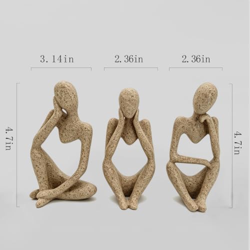 BrownLove 3pcs Human Body Abstract Art Decoration, Modern Imitation Stone Art Resin Statue - Image 4