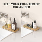 Bathroom Tray for Counter Top Organizer, Oak Wood Vanity Tray - Image 2