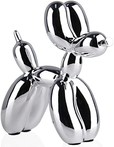 Silver Balloon Dog - Animal & Modern Sculpture Decor for Bedroom, Office & Preppy Room by XIAOMAGG